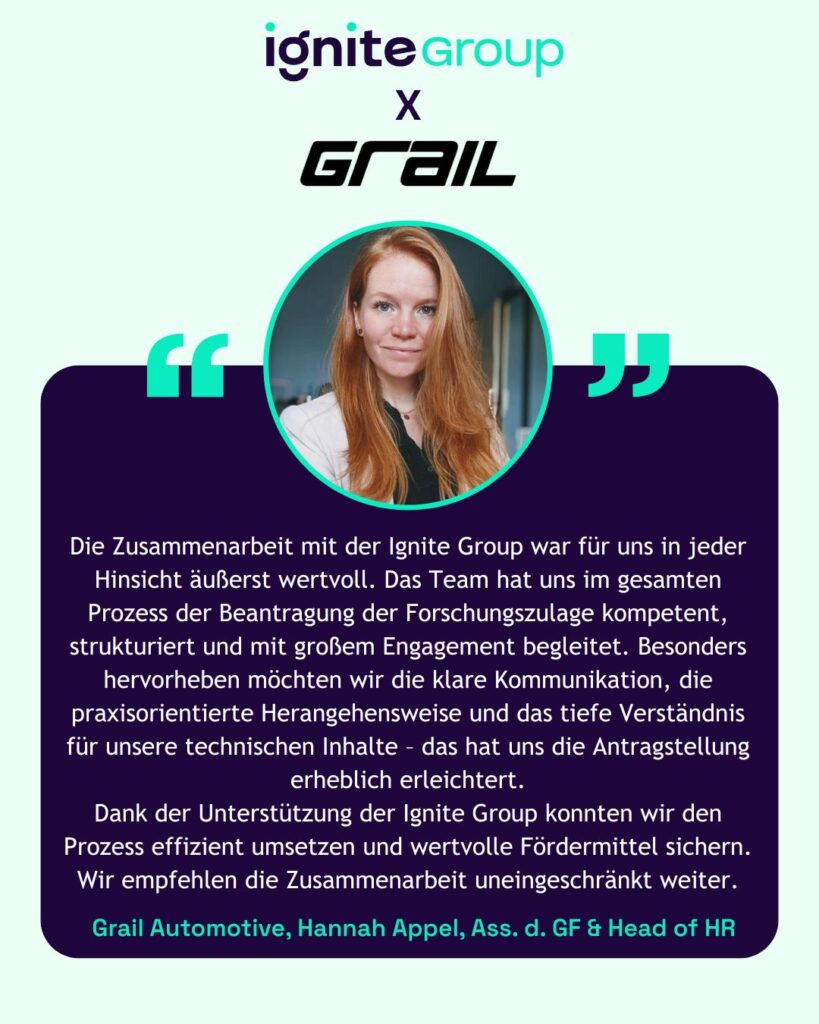 Fördermittel erfolgreich beantragt mit Ignite - Grail Automotive